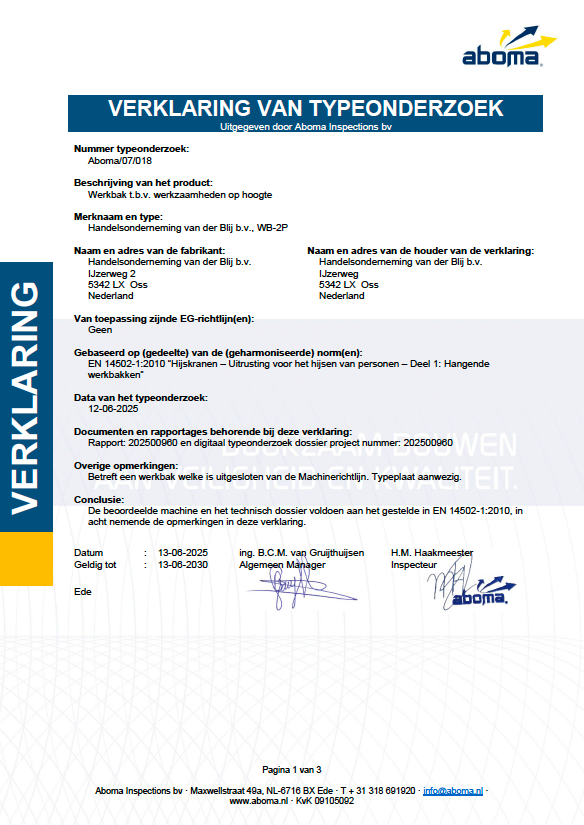 Aboma Verklaring Werkbakken